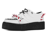 White Leather Spike Viva Mondo Creeper - T.U.K.V3342-03
