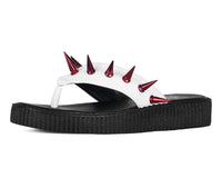 F3386L White & Red Spike Viva Low Flip Flop