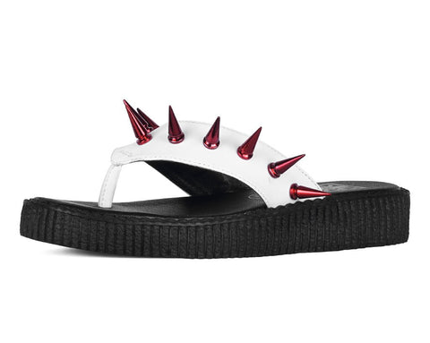 F3386L White & Red Spike Viva Low Flip Flop
