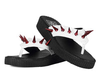 F3386L White & Red Spike Viva Low Flip Flop