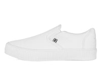 A3224 White Twill Slip-On Creeper Sneaker