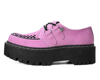 Pink Suede Interlace Double Decker Creeper