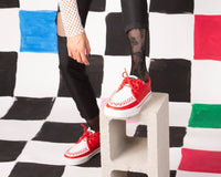 Red & White 2-Ring Creeper Sneaker