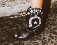 Black & White Horseshoe Star Western Boot