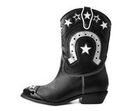 Black & White Horseshoe Star Western Boot