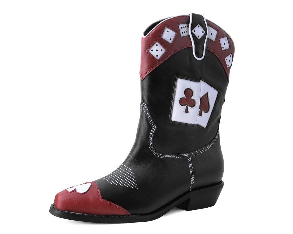 Black & Red Lucky Dice Western Boot