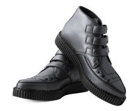 Gunmetal & Black Trim Pointed Buckle Boot