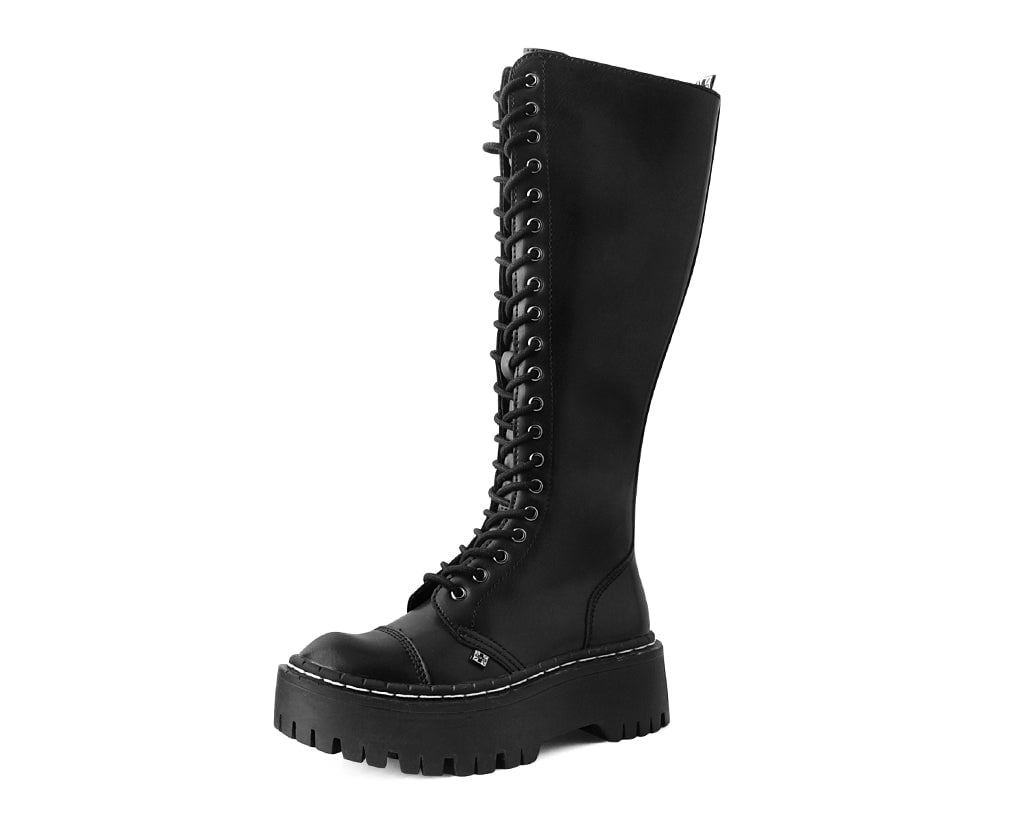 Black TUKskin™ Knee-high Double Decker Boot