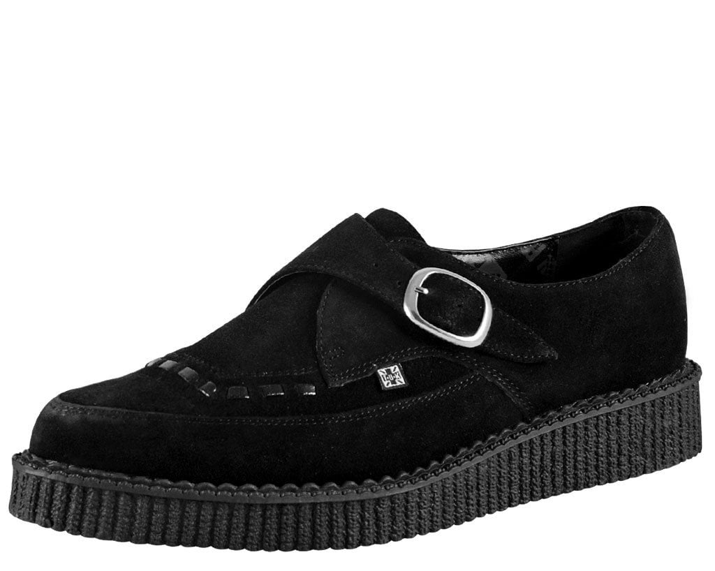 Suede Pointed Buckle Creeper