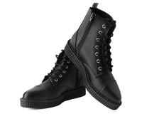 Black TUKskin™ Pointed Lace Up Boot 