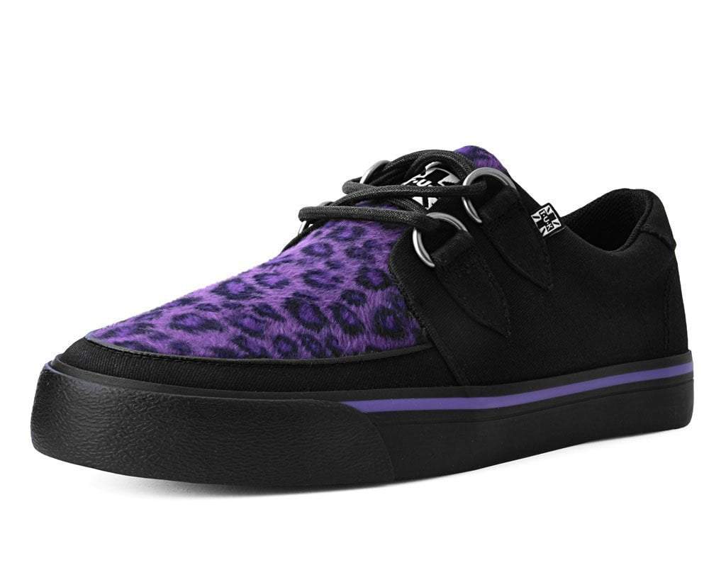 Black & Purple Leopard D-Ring Sneaker