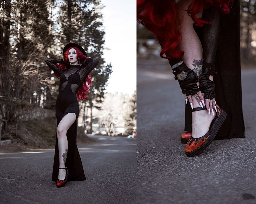 Black TUKskin™ Flame Sandal