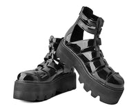 Black Patent Gladiator Dino Lug Sandal