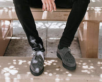 Charcoal Suede Buckle Pointed Creeper
