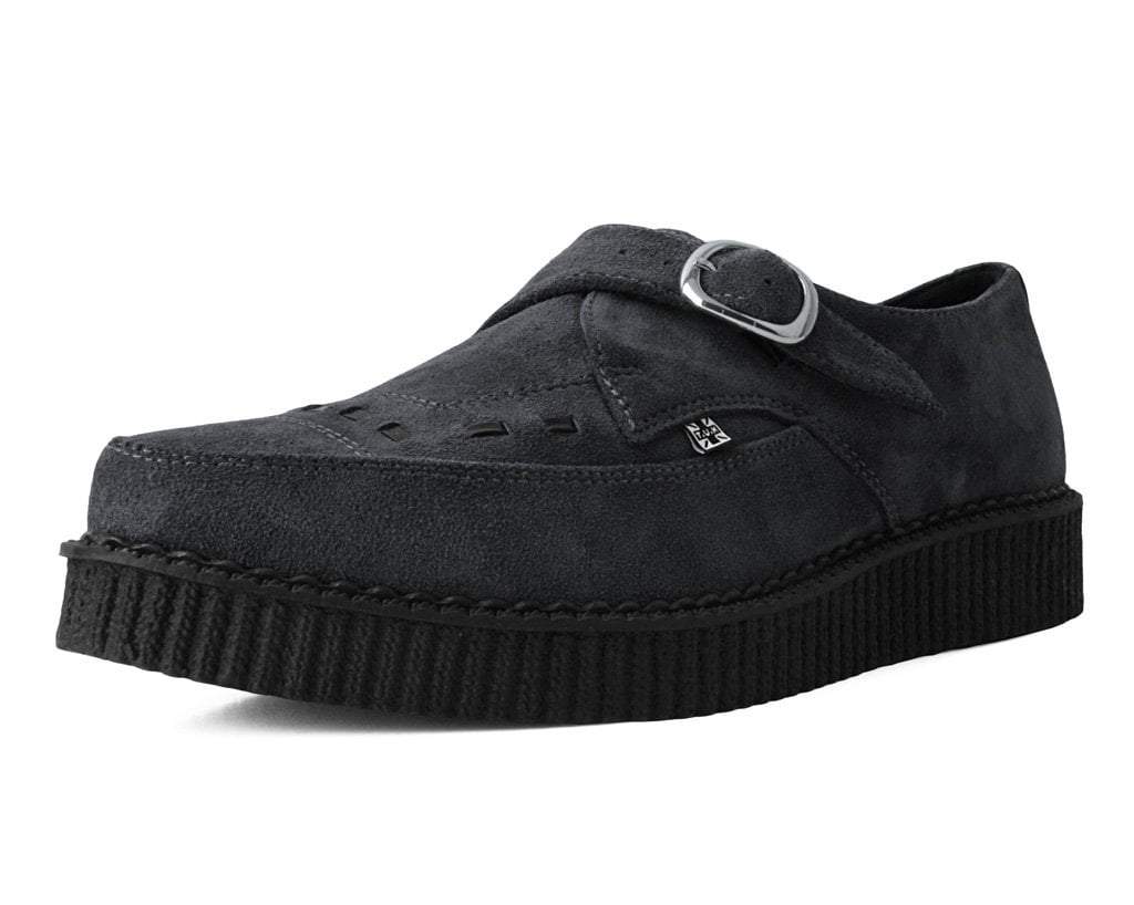 Charcoal Suede Buckle Pointed Creeper