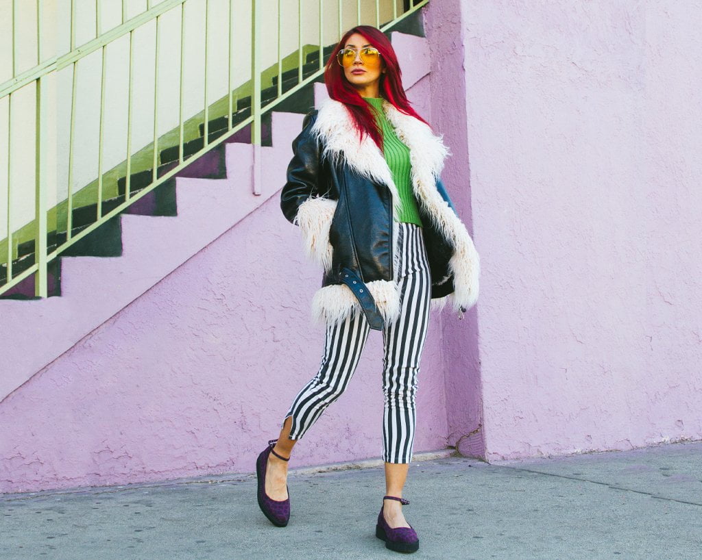 Purple Leopard Pointed Ballet Creeper