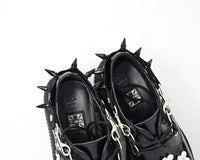 Black Spiked Black Bondage Shoe Straps