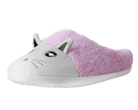 Pink & White Fuzzy Kitty Slipper