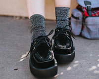 Black Sparkly Metallic Sock 
