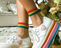 White Sheer Rainbow Sock