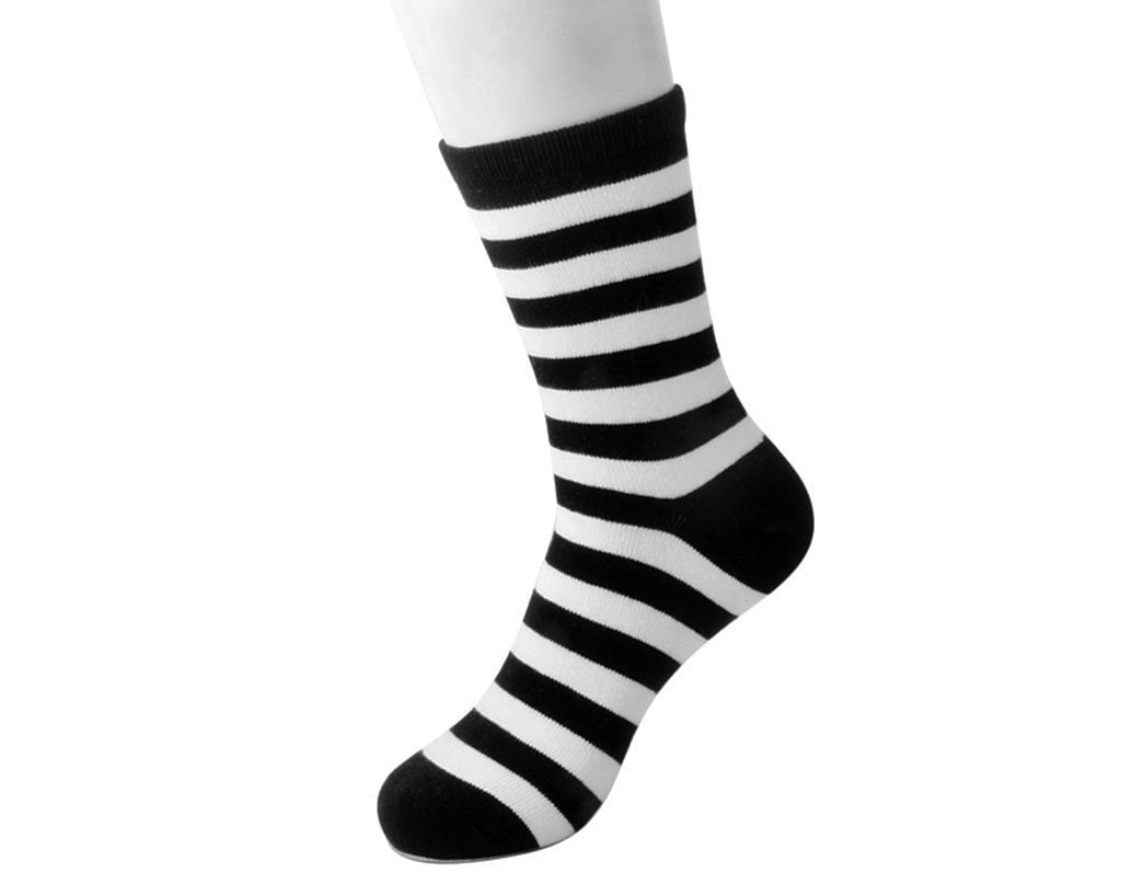 Black & White Striped T.U.K. Women's Crew Socks
