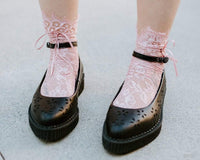 Pink Lace Ribbon Women’s Sock 
