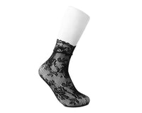 Black Floral Lace Crew Sock