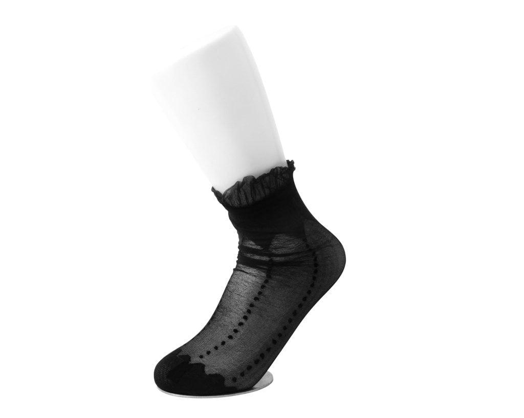 Womens Black Nylon Sock