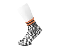 Multi-color Band Fishnet 5-Pk Sock