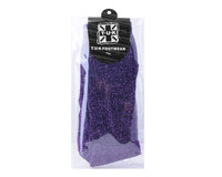 Purple Ribbed Glitter Sock