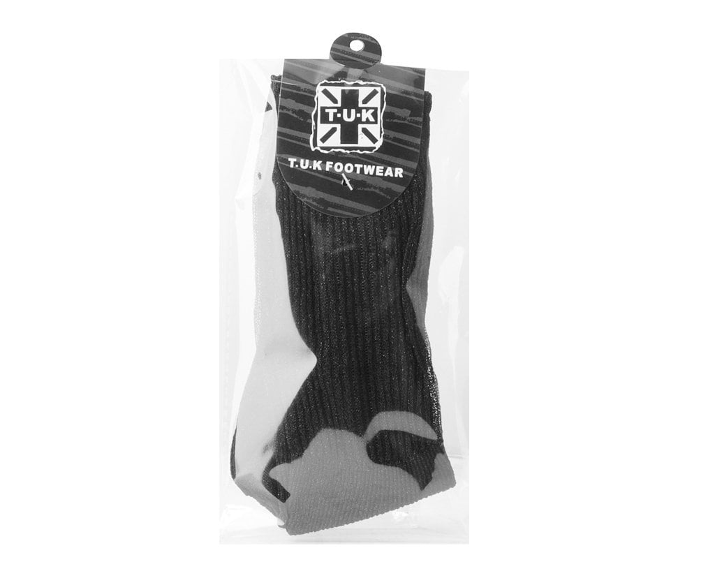 Black Ribbed Glitter Sock