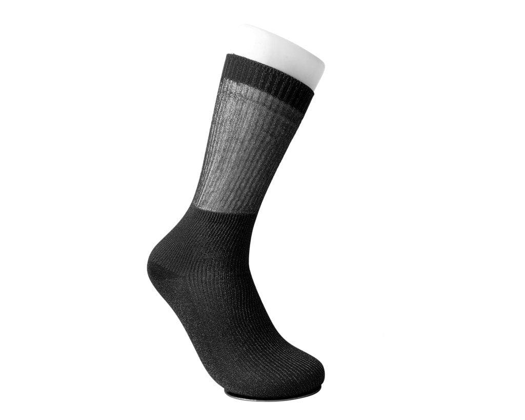 Black Ribbed Glitter Sock