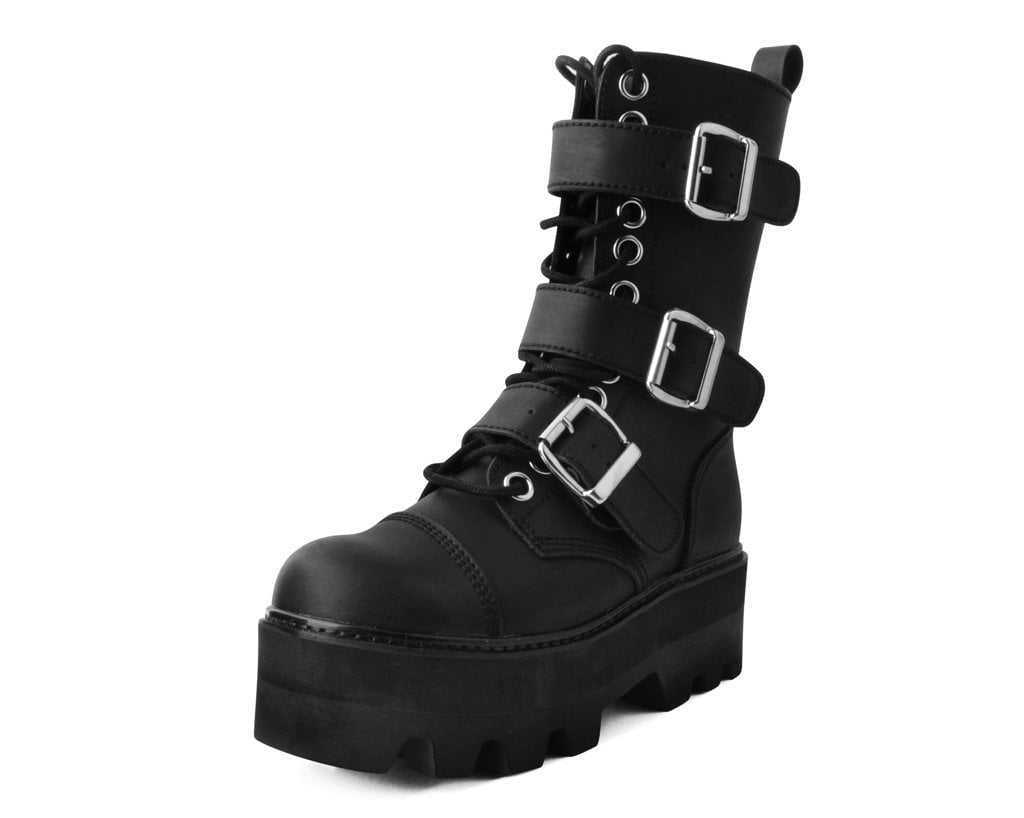 A9801 Black 12-Eye 3-Strap Dino Boot