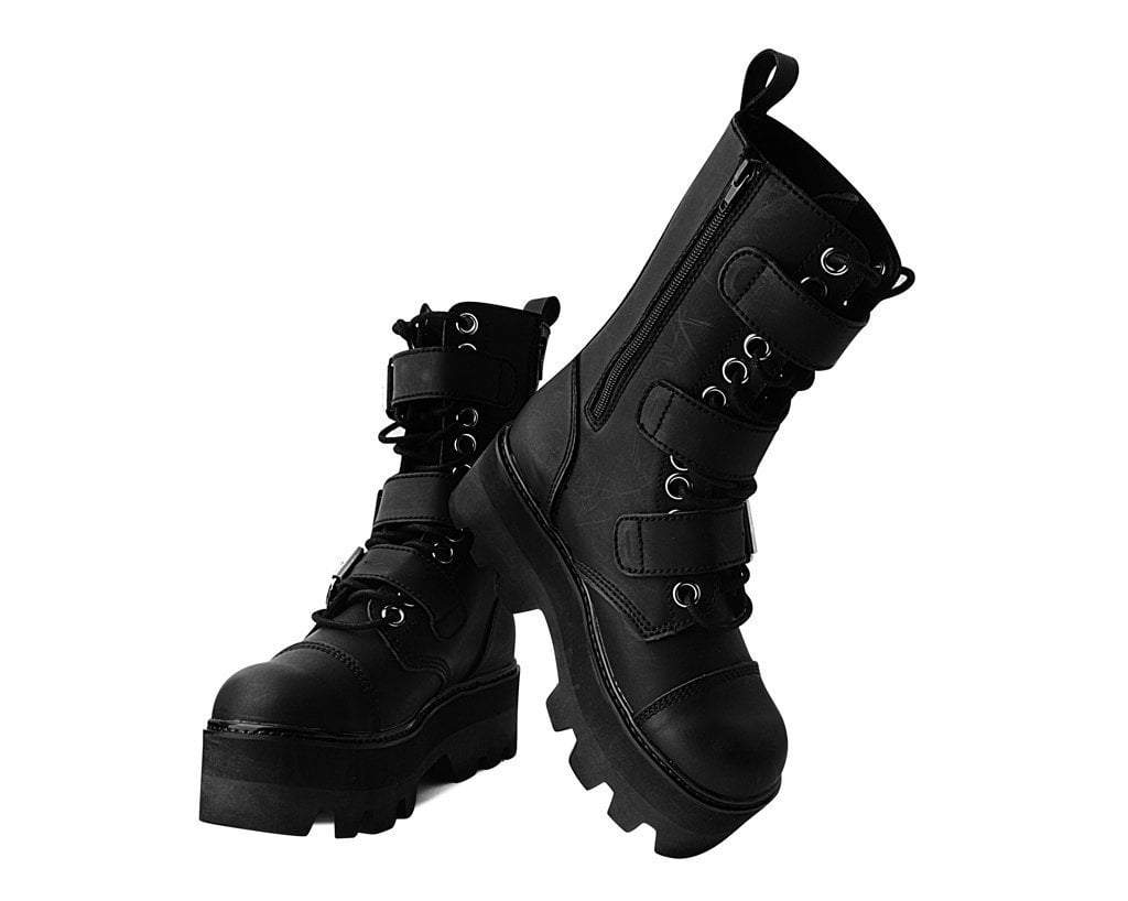 A9801 Black 12-Eye 3-Strap Dino Boot