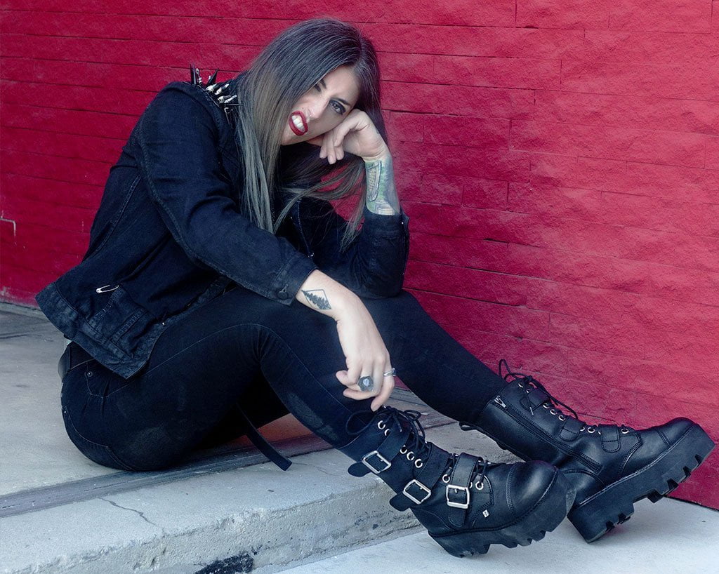A9801 Black 12-Eye 3-Strap Dino Boot