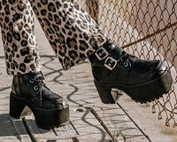 A9580L Black 2-Buckle Nosebleed Boot