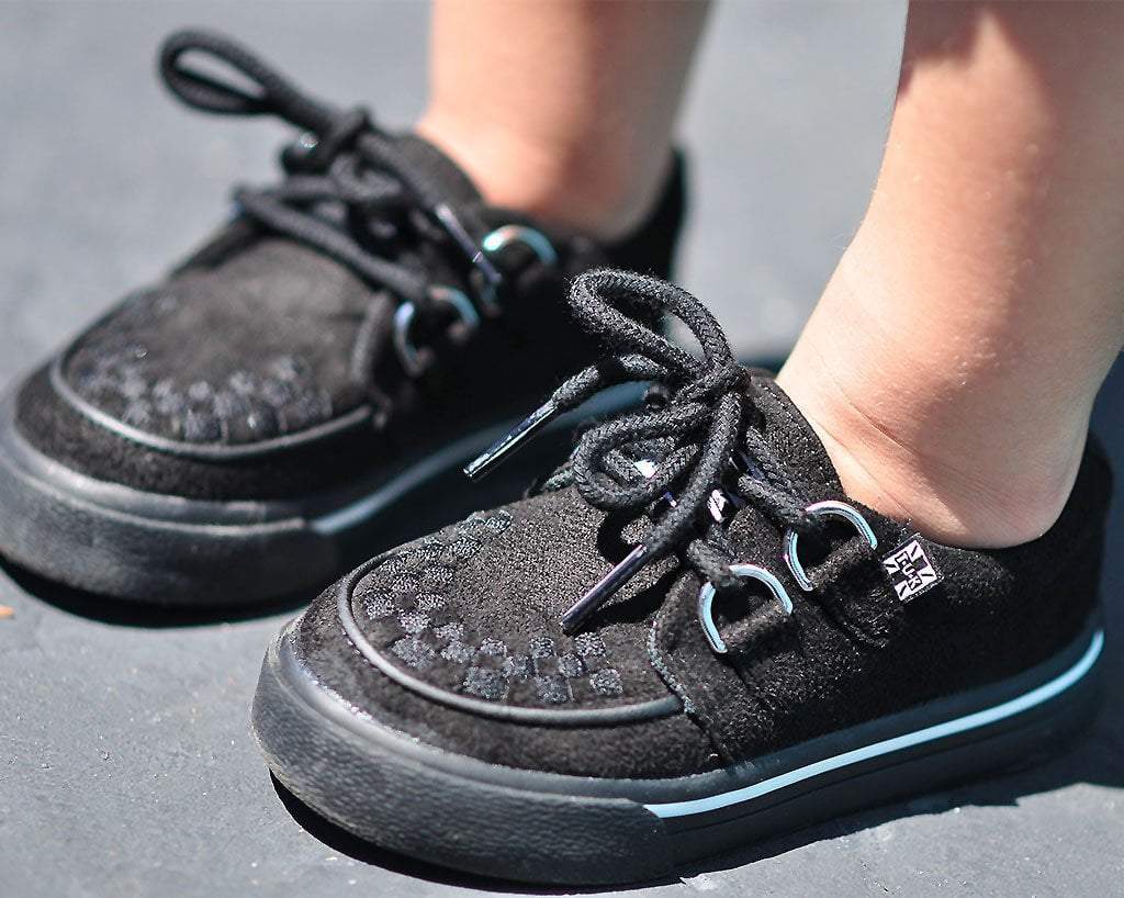 A9723B Black 2-Ring Creeper Toddler Sneaker
