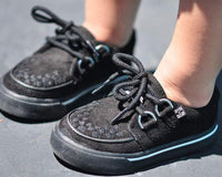A9723B Black 2-Ring Creeper Toddler Sneaker