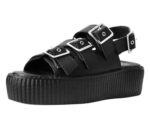 V9880L Black 3-Buckle Mondo Sandal
