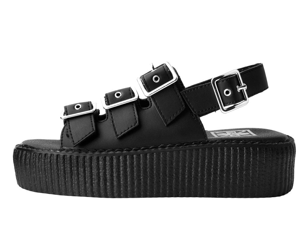 V9880L Black 3-Buckle Mondo Sandal
