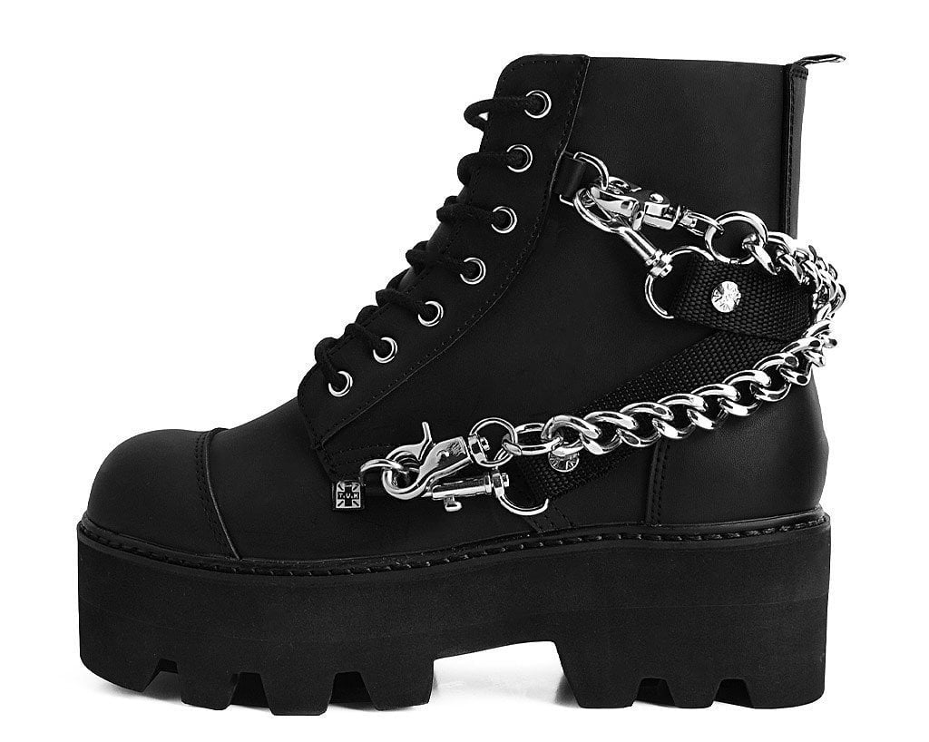 A9752 Black 7-Eye Chain & Strap Dino Lug Boot