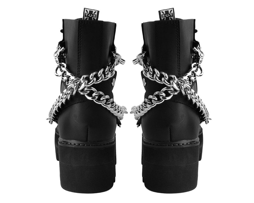 A9752 Black 7-Eye Chain & Strap Dino Lug Boot