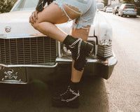 A9752 Black 7-Eye Chain & Strap Dino Lug Boot
