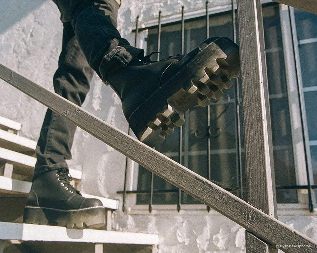 A9670 Black 7-Eye Dino Lug Sole Boot