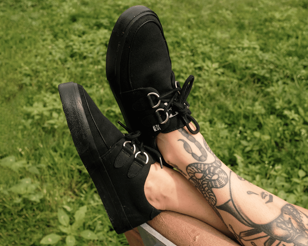 A9486 Black Basic Twill D-Ring Sneaker