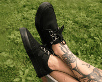 A9486 Black Basic Twill D-Ring Sneaker