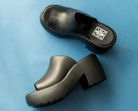A9878L Black Bubble Mule Heel
