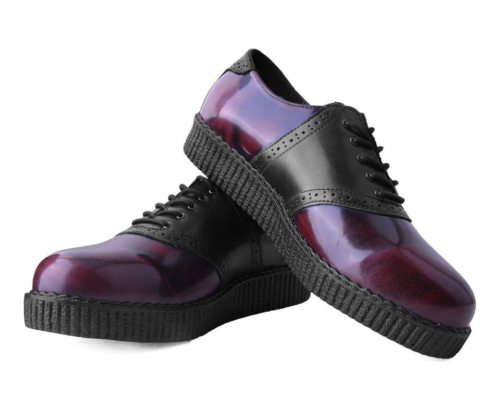F9978 Black & Burgundy Rub-Off TUKskin™ Saddle Oxford