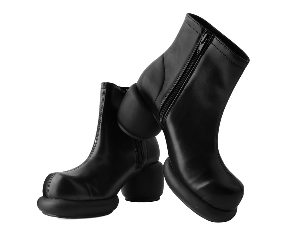 T2317L Black Burnished Bubble II Anarchic Zip Boot