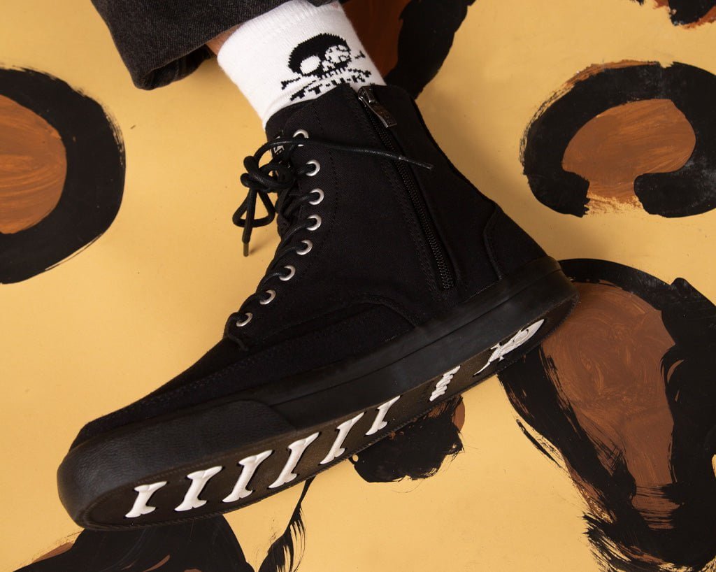 A3093 Black Canvas 8-Eye Sneaker Boot